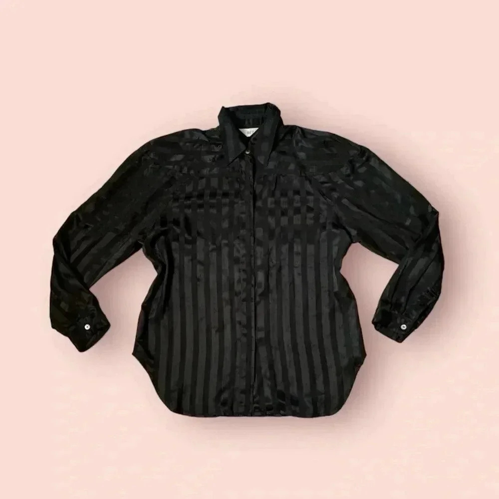 Vintage sheer dressy button down shirt